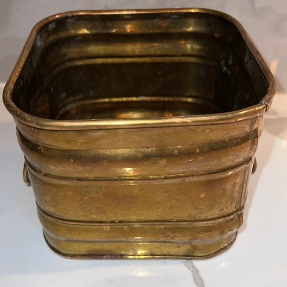 Copper Square Lion Knocker 6” Planter container - Picture 3 of 5